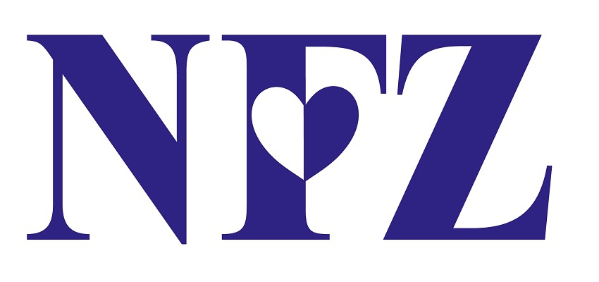 NFZ logo literowe granatowe